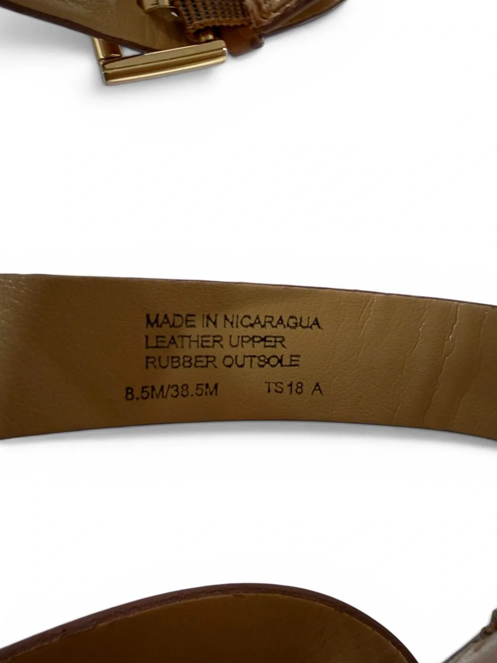 Michael Kors Cognac Leather Multi-Strap Ankle-Buckle Sandals